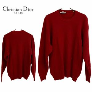 Christian Dior PARIS VINTAGE クリスチャン ディオール パリス ヴィンテージ MADE IN ITALY イタリア製 ウールニット レッド L アーカイブ