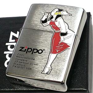 ZIPPO ライター ウィンディー ジッポ ロゴ レッド アンティークシルバー サテン仕上げ 色差し かっこいい レトロ メンズ ギフト