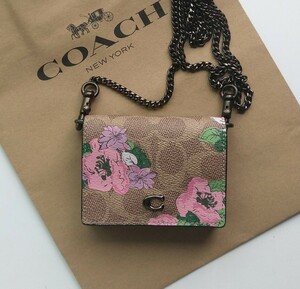 【新品】COACH　コーチ　ポシェット　ショルダーバッグ　財布　花柄