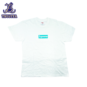 Supreme シュプリーム×ティファニー　コラボ　半袖Tシャツ　ボックスロゴ　メンズ　#L　ホワイト　中古AB【辻屋質店A2424】