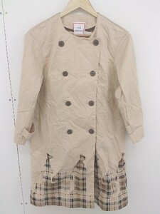 ◇ miki nakamura × CO＆tion ダブルボタン ノーカラー 長袖 スプリングコート サイズ M ベージュ レディース