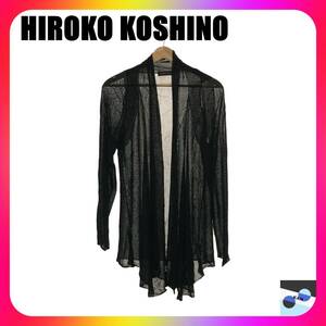 HIROKO KOSHINO ヒロココシノ トップス カーディガン 羽織 長袖 シンプル レディース ブラック 40 日本製