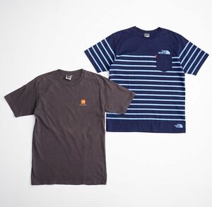 TG8080 ノースフェイス/THE NORTH FACE/2点セット/Tシャツ/半袖/ボーダー柄/チャコールグレー/ネイビー/メンズ/カットソー