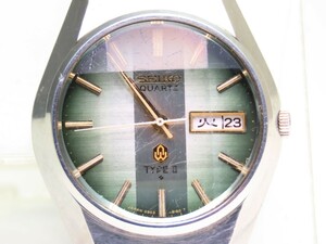 ■♪価格高騰! 資産価値！ 稼働 電池新品 メンズ ビンテージ 高級超レア！ SEIKO セイコー TYPE2 タイプ2 デイデート クオーツ 0903-8140