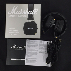 Marshall マーシャル ブラック MAJOR III Bluetooth ワイヤレス ヘッドホン オーディオ機器 通電動作確認済