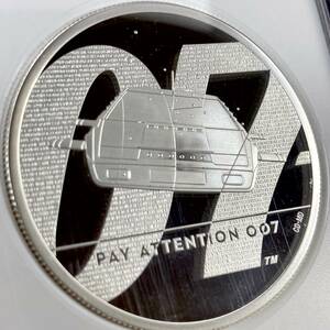 【2オンス◆最高鑑定】イギリス 007 銀貨 NGC PF70UC ジェームズ ボンド 5ポンド プルーフ 英国 アンティークコイン モダンコイン 