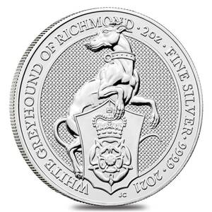 銀地金　2021 Great Britain 2 oz Silver Queen