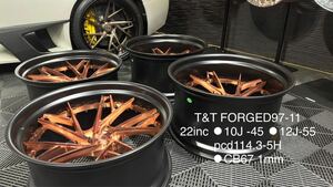 T&T FORGED 鍛造ホイール 97-11 pcd114.3-5H フェラーリ トヨタ レクサス マセラティ 日産 国産車 等に装着可能 新品未使用 即発送可能 