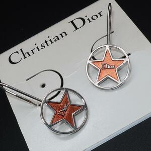 正規品 クリスチャンディオール Dior ピアス 美品 台紙付き ロゴ Christian Dior Authentic Mint