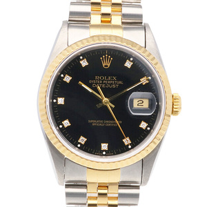 ロレックス デイトジャスト オイスターパーペチュアル 腕時計 時計 ステンレススチール 16233G 自動巻き メンズ 1年保証 ROLEX 中古