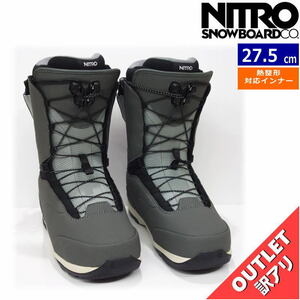 【OUTLET】24 NITRO VENTURE TLS カラー:CHARCOAL 27.5cm ナイトロ ベンチャー メンズ スノーボードブーツ