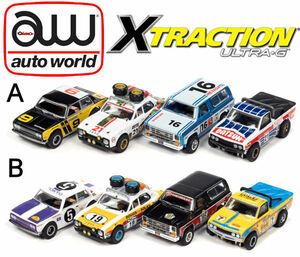 AUTO WORLD XTRACTION ☆70 DATSUN 510/ダットサン 620 PICKUP TRUCK/75 FORD ESCORT /77 CHEVY BLAZER ☆AB８台コンプリートセット