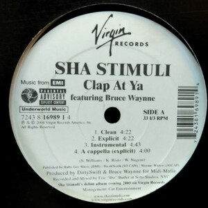 12inchレコード　 SHA STIMULI / CLAP AT YA