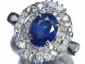 KL10942T【売り切り】新品【RK宝石】≪Sapphire≫ 上品な色彩!! 上質サファイア 大粒1.61ct! 極上ダイヤモンド Pt900 高級リング ダイヤ