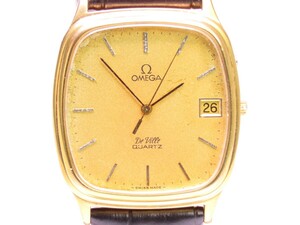 ■♪価格高騰! 資産価値！ 稼働 電池新品 メンズ ビンテージ 高級超レア！ OMEGA オメガ Deville デビル デートクオーツベルト新品