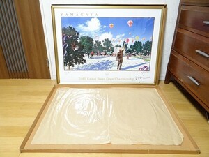 美品 真作 ヒロ・ヤマガタ 1980 United States Open Championship USオープン シルクスクリーン 直筆サイン入り ゴルフ ジャックニクラス