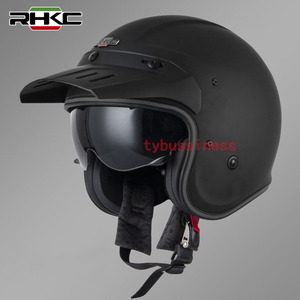 新品バイクヘルメットグラスファイバージェットヘルメット バイザー付き 内蔵サングラスハーレージェットヘルメット4色XL