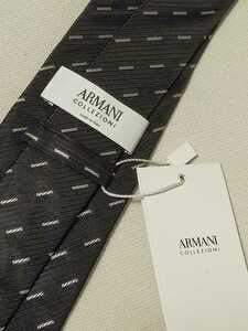 【未使用 タグ付き】ARMANI COLLEZIONI アルマーニ コレツォーニ ネクタイ ブラック シルク100％ イタリア製 22008741