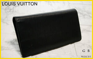 ●美品●LOUIS VUITTON●ルイヴィトン●ブラザ●長財布●エピ●ノワール●Ｍ60622●イニシャル入り