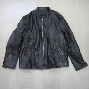 [9356-S-①]　FORTIME　レザージャケット　5XL　【中古】　現状販売　フォータイム　Fashion leather　ブラック　本体のみ