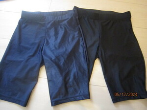 【USED】　メンズ　バスケットボール　インナーパンツ　2枚セット　Lサイズ　黒色　紺色