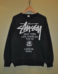 ユーズド 80年代 OLD STUSSY オールド ステューシー ワールドツアー スウェットシャツ MADE IN USA