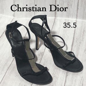 Dior サンダル 35.5/クリスチャンディオール ストラップ＆ヒール ガルーシャモチーフ