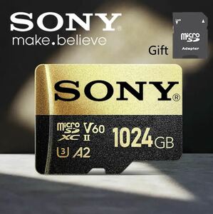 新品未使用 マイクロSDカード 1024GB SONY microSD card V60 A2 アダプター付き