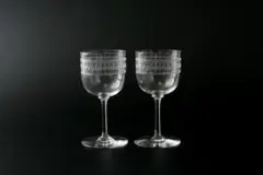 *M129*Baccarat オールドバカラ　ギリシャ　グラス　ペア　BE12