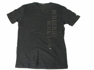 バーバリー　ブラックレーベル　Tシャツ　サイズ2　黒　ロゴ　プリント　BURBERRY BLACK LABEL