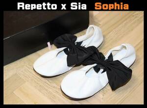 特価即決 【未使用】Repetto × SIA ★ SOPHIA バレエシューズ (38.5/24.3cm) ★ レペット シーア ソフィア 税込定価3万3000円 やぎ革 白