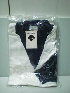 新品未使用　DESCENTE デサント　トレーニングシャツ　BU-5　長袖 白ｘネイビー SIZE：M (1283)