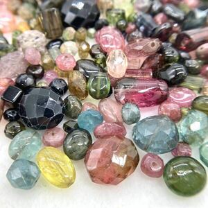 ■マルチカラートルマリンアクセサリーパーツおまとめ■a重量約101g tourmaline jewelry necklace パライバ クロム バイカラー 両穴 CE0