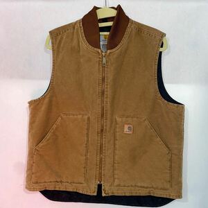 Carhartt カーハート ダックベスト 古着 ブラウン 中綿 ワーク USA製 90s ベスト