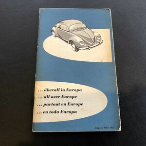 空冷　VW ビートル　オーバル　ディーラーマップ　1957年5月　ヨーロッパ地図　当時モノ　ユーズドコンディション