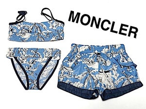 二点落札で送料無料！ 2A48 【美品】 Moncler モンクレール アンファン フローラル ビキニ キッズ 水着 3点セット 女の子 4才 104㎝