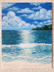 風景画　海の絵　海　パステル画　アート　インテリア　絵画