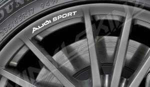 海外 限定品 送料込み AUDI Sport Premium Wheel Rim Stickersアウディーホイルホイールステッカーデカール 8枚セットホワイト ステッカー
