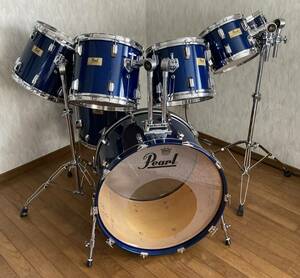 ♪ Pearl パール Giant Step Artist MAPLE FIBER GLASS SHELL メイプルファイバーグラスシェル ドラム７点set SUPER GRIPPER LUG Fケース付