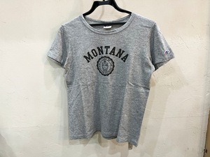 ☆Champion/チャンピオン ロゴプリントTee sizeM レディース グレー ランタグ 50s 60s ミクスタ カレッジ スクール ヴィンテージ復刻☆