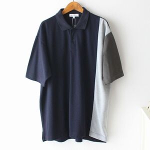 【XLサイズ】新品タケオキクチ THE SHOP TK カノコ 切替 ポロシャツ メンズ 紺　ネイビー