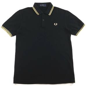 イングランド製★FRED PERRY フレッドペリー　ティップラインポロシャツ/M12N/半袖/ブラック/36