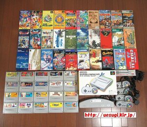 スーパーファミコンJr 本体☆箱説有☆ソフト 50本 セット(SFC.MOTHER2.ゼルダ.超魔界村.タートルズ.豪血寺.ZERO2.北斗の拳5)