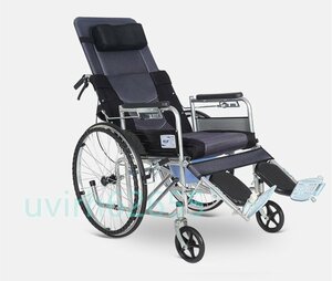 品質保証★多機能 車椅子 老人用 高品質 横になりできる 折り畳み式 便器付き /調整背もたれ カート