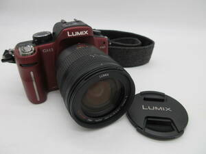 【★１円～★現状販売！】[U8409]デジタル一眼 Panasonic LUMIX GH1 レッド (G VARIO HD 14-140mm/F4.0-5.8 ASPH./MEGA O.I.S.)