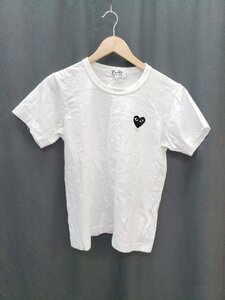 ◇ COMME des GARCONS コムデギャルソン ワンポイント 半袖 Tシャツ サイズL ホワイト レディース P