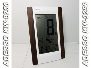 3ｍ1002）ADESSO　アデッソ　電波時計　デジタル　置き時計　掛時計　日付　アラーム　温度　湿度　六曜表示　動作品