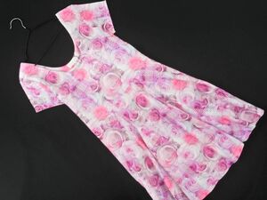 新品 セシルマクビー 花柄 Aライン ワンピース sizeM/ピンク ■◆ ☆ dha4 レディース