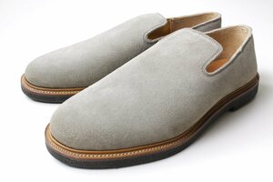 ★未使用 VIBERG ◆一枚革 スリッポン カーキグレー サイズ7E (定価11万円) スエードレザー ヴァンプローファー ヴァイバーグ 箱入 ◆No282