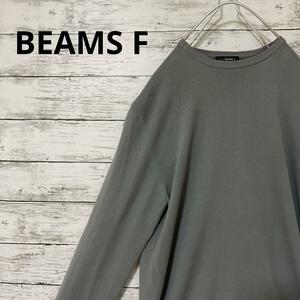 BEAMS F クルーネックセーター 46 グレー イタリア製 コットン 薄手